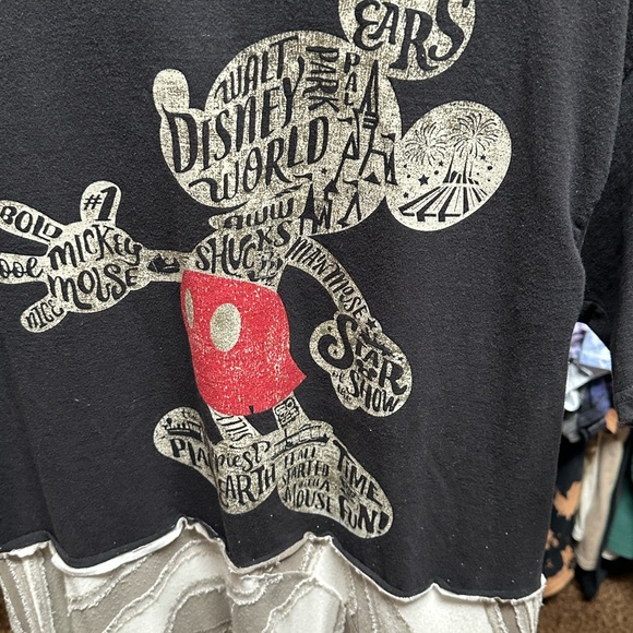 Upcycled Mickey Cotton Boho Dress - Picture 2 of 4